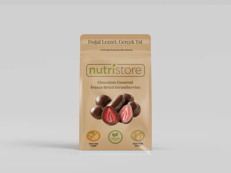 Bitter Çikolatalı Çilek -Dark Chocolate Freeze Dried Strawberries